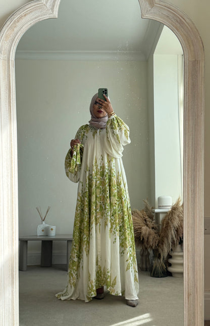 Delilah Floral Maxi Dress - Lime