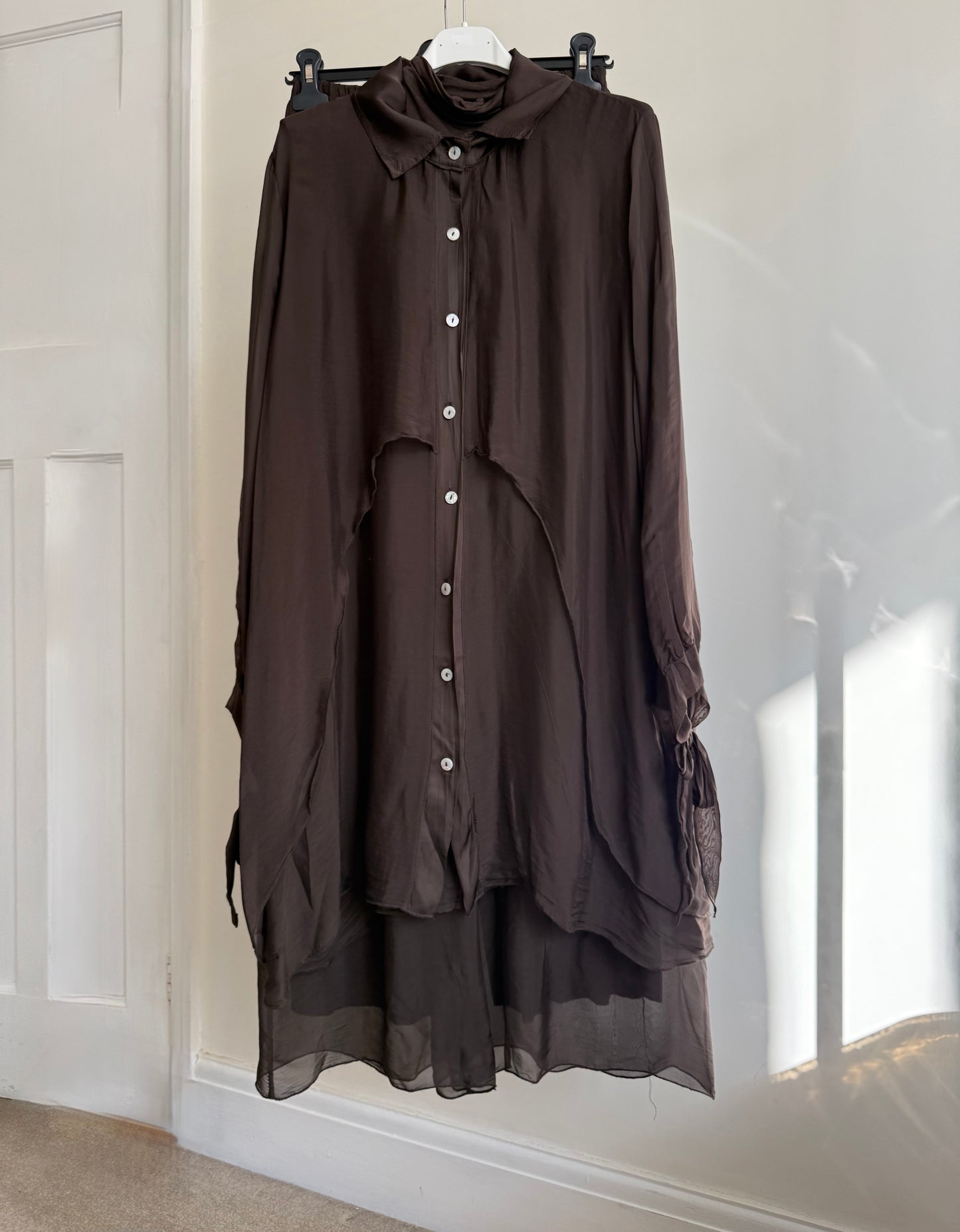 Ariana Long Shirt Set - Dark Brown