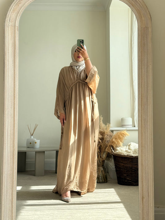 Sierra Silk Maxi Kaftan - Camel