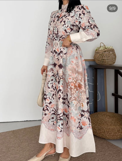 Alyssa linen dress - Brown