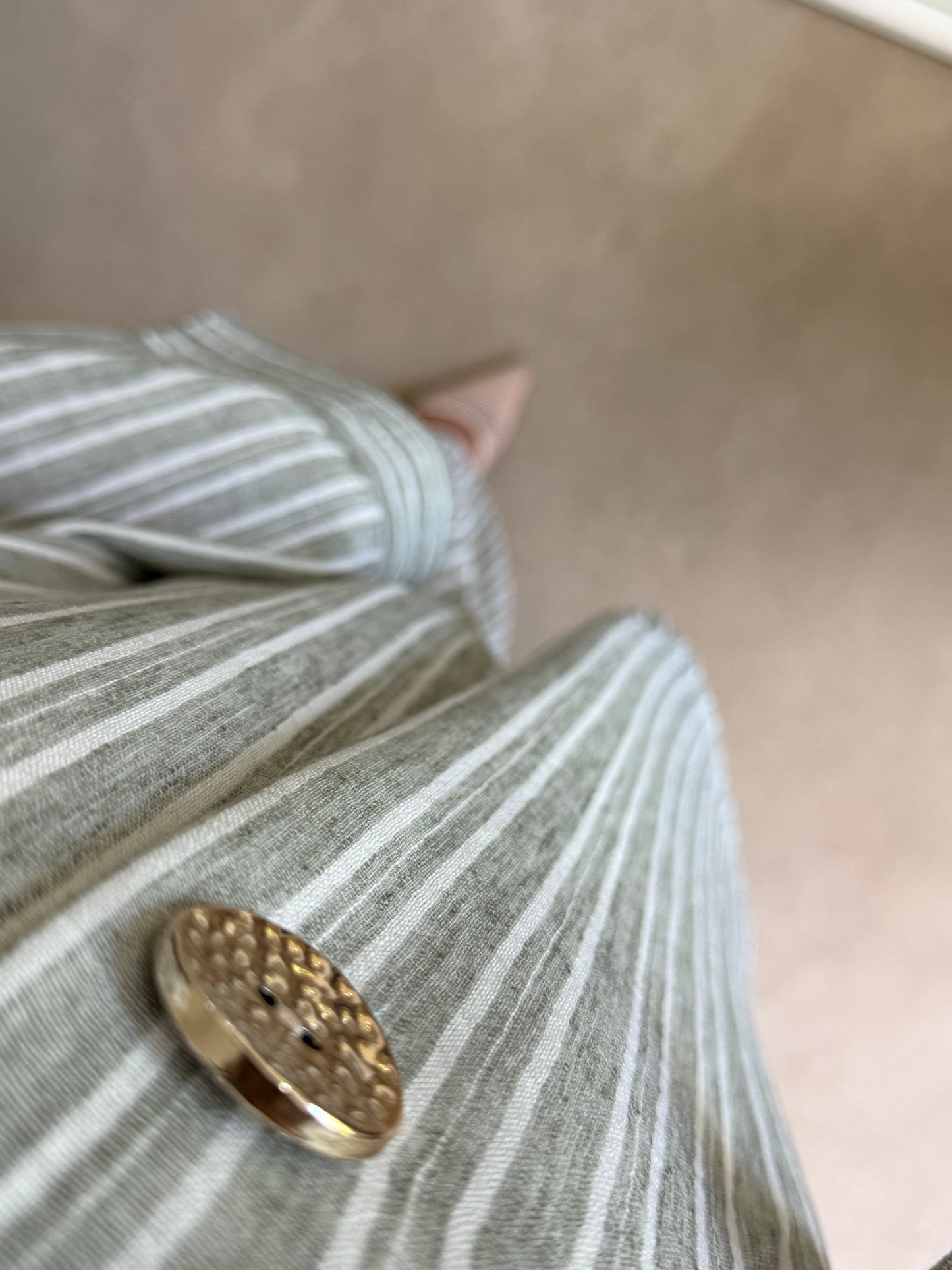 Amaya Linen Look Striped Co-ord - Khaki