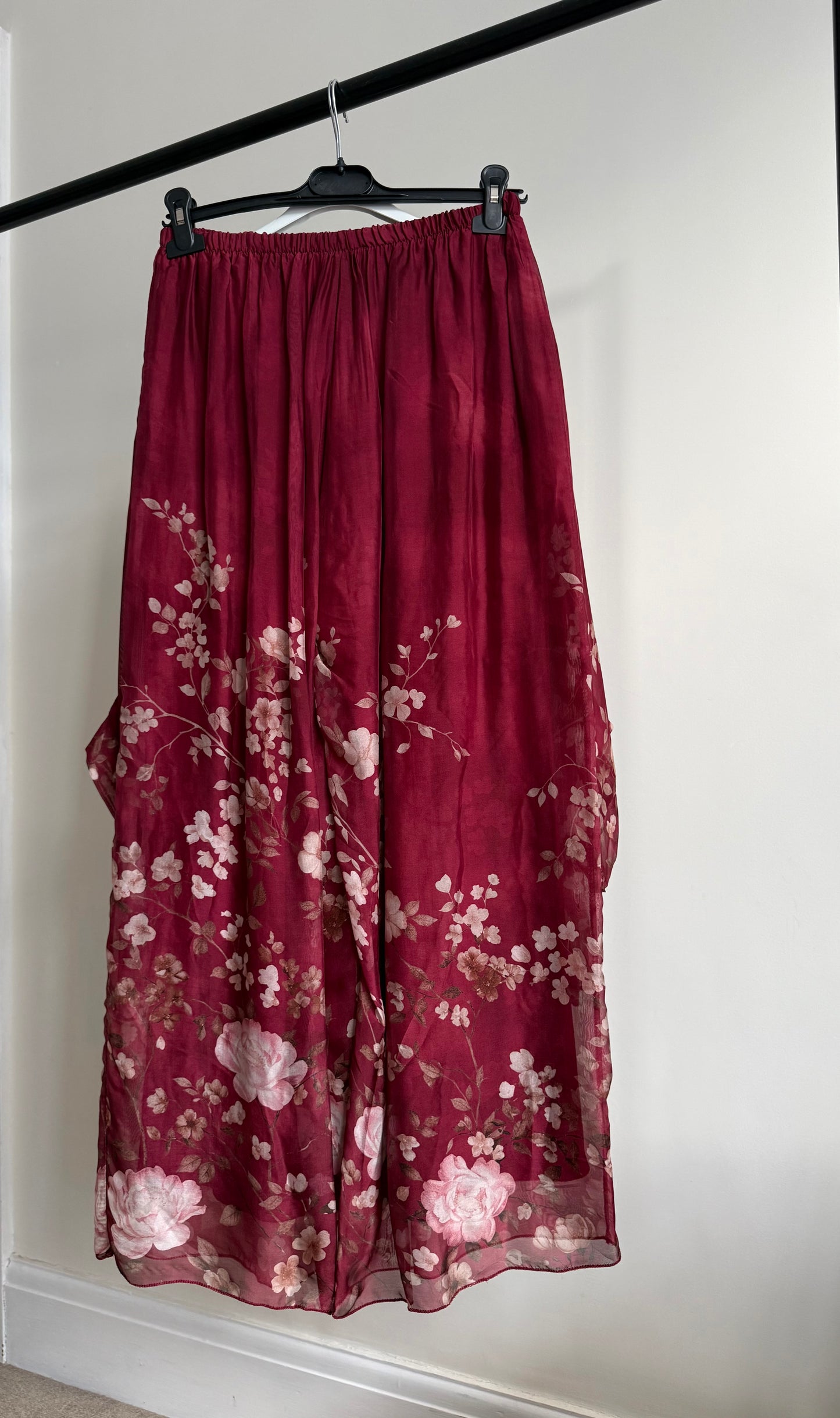 Alea Shirt silk Co-ord set - Ruby
