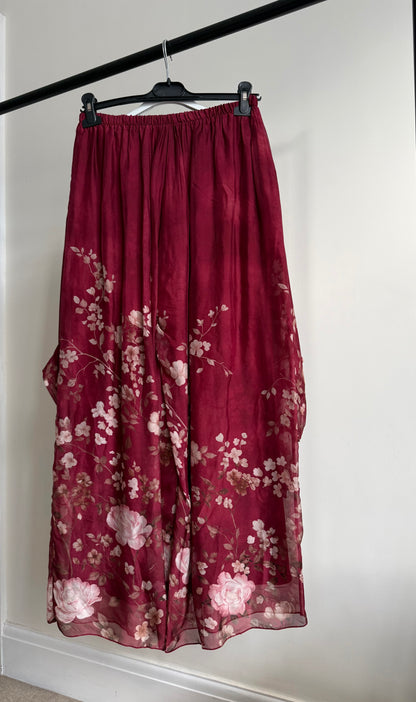 Alea Shirt silk Co-ord set - Ruby