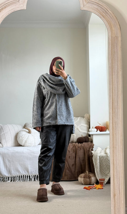 Sofia Jacket with Scarf - Grey