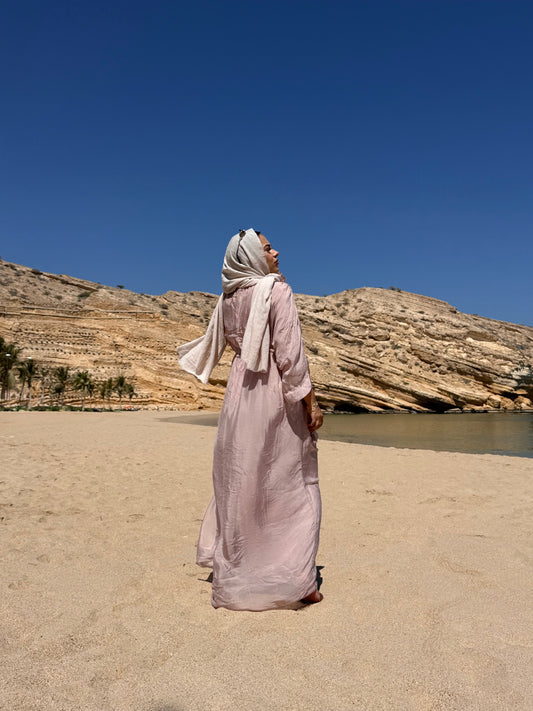 Sierra Silk Maxi Kaftan - Rose Pink