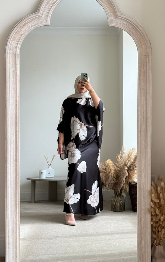 Nyla Skirt and Top Co ord set - Black