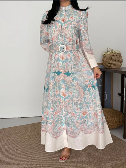 Alyssa linen dress - Blue