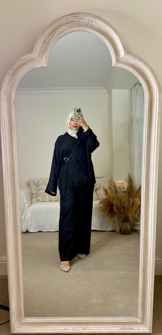Nara Co-ord with Gold Buckle - Black