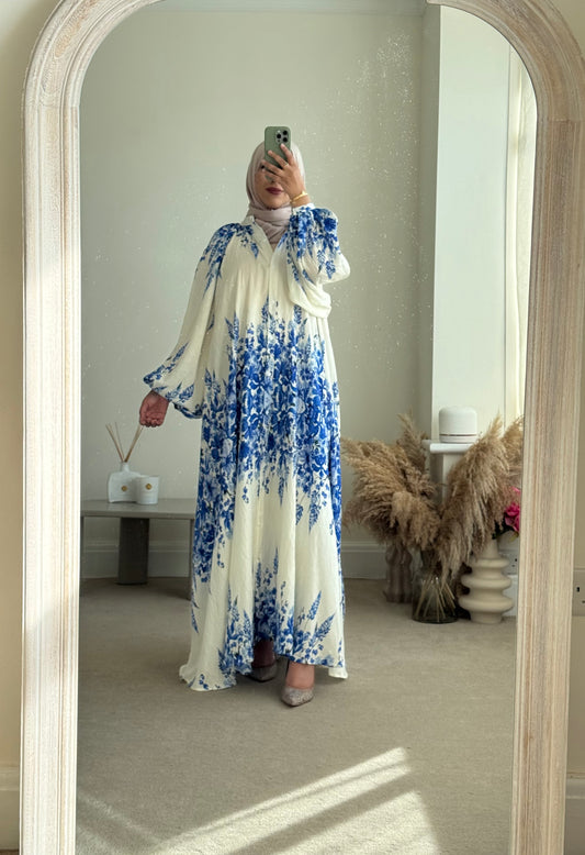 Delilah Floral Maxi Dress - Blue