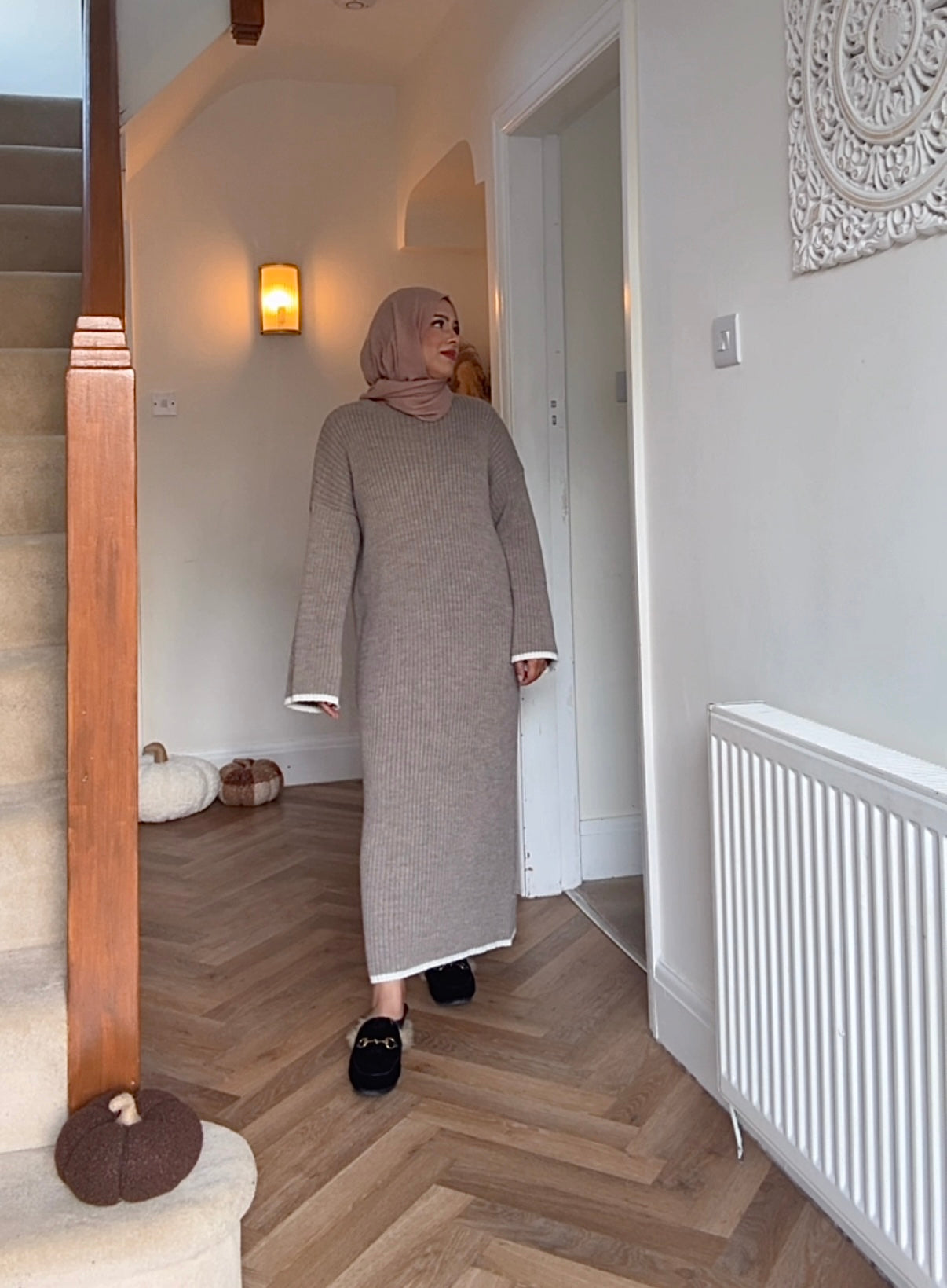 Hannah knit Dress - Taupe Grey