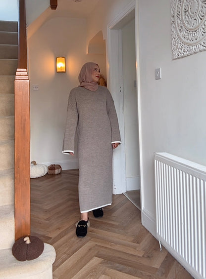 Hannah knit Dress - Taupe Grey