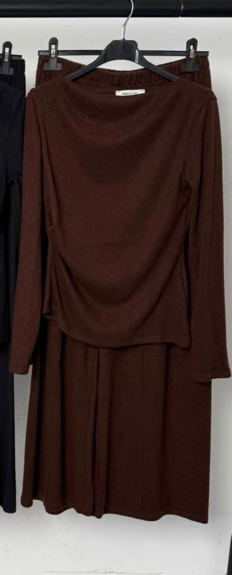 Soft Knit Co-ord - chocolate brown