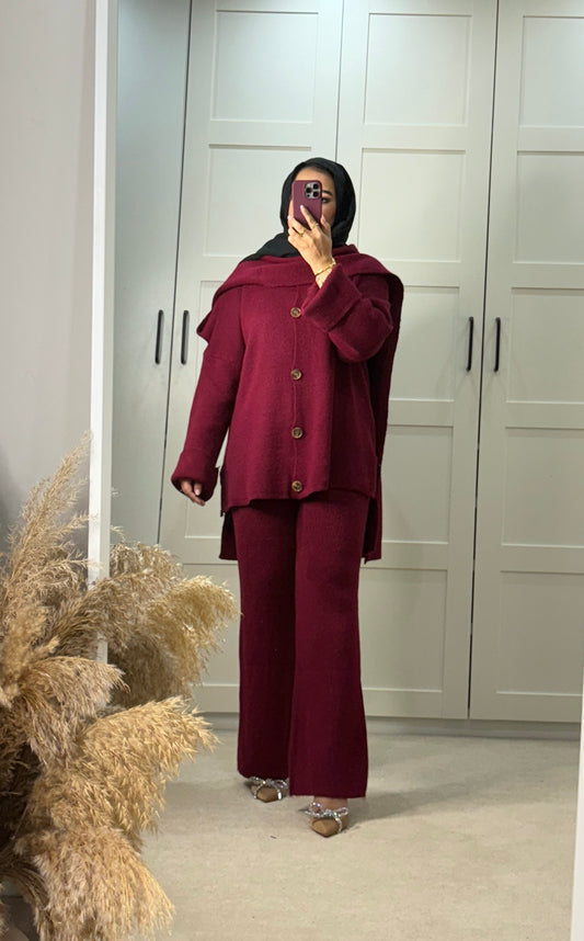 Saffiya Co-ord Set - Wine