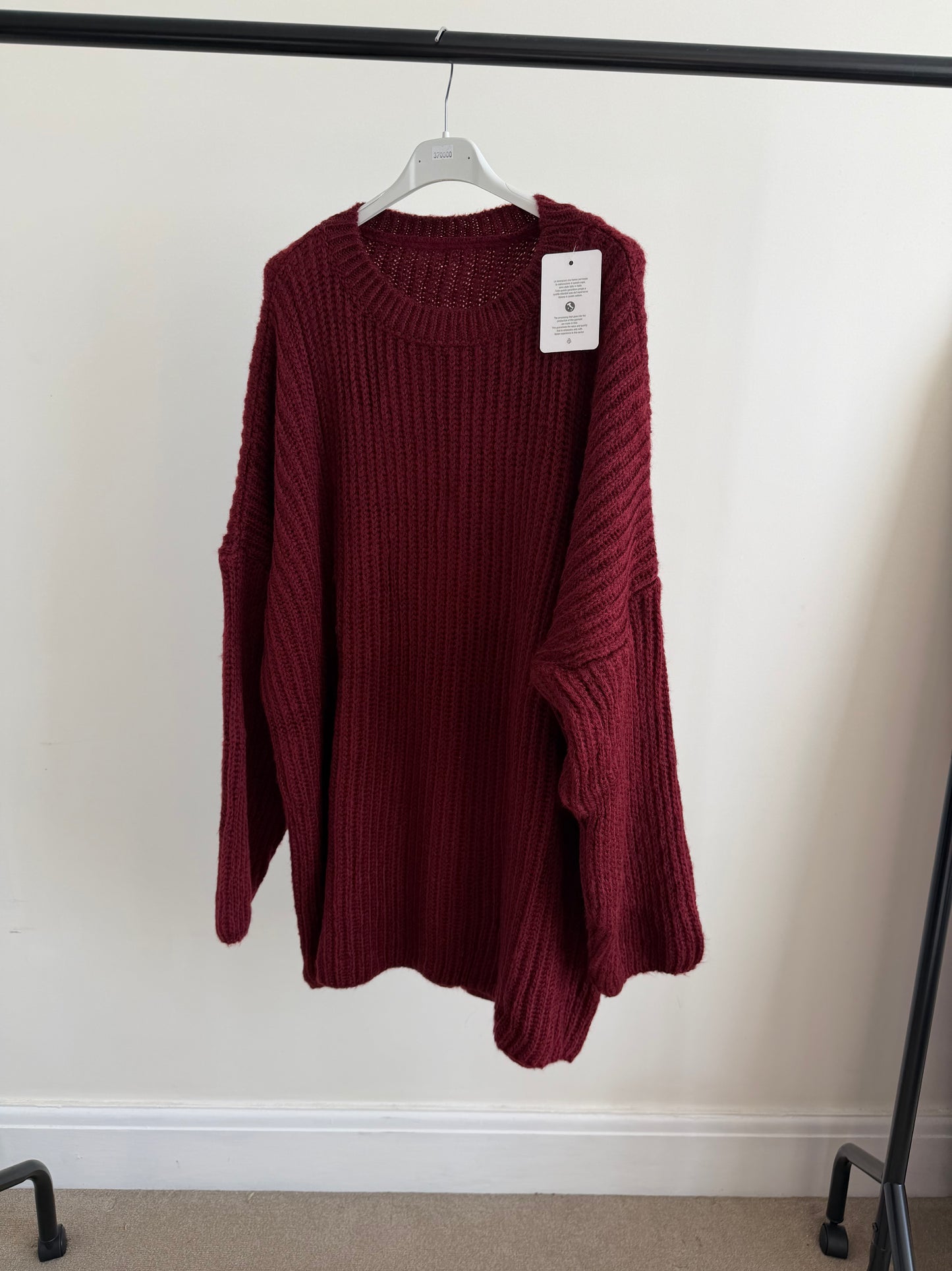Mia Longline Knit - Burgundy