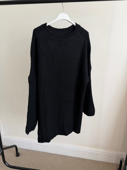 Mia Longline Knit - Black