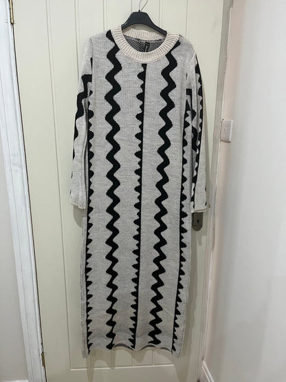 Sofia Knit Jumper Dress - Off White