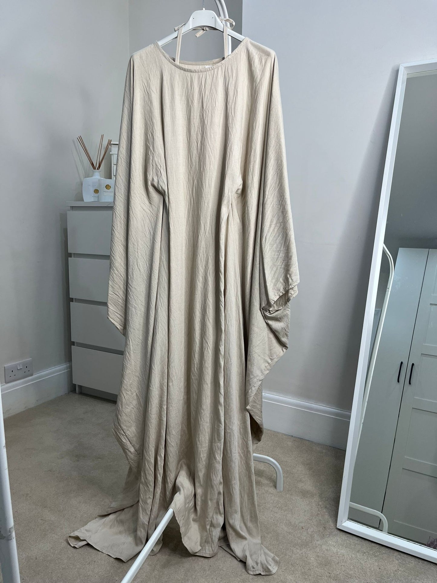 Rima Linen Look Kaftan Dress - Stone