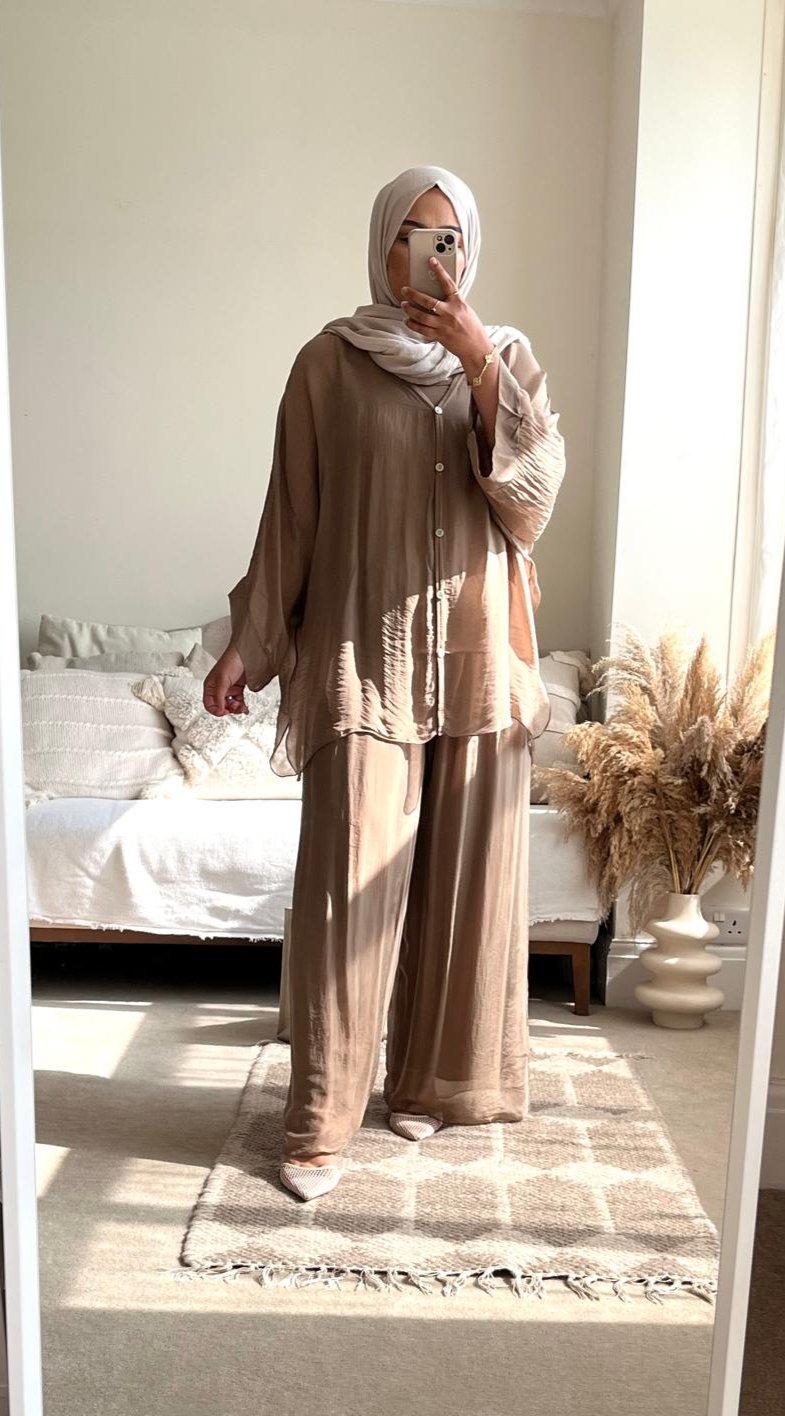 Ariana Shirt Co-ord - Taupe